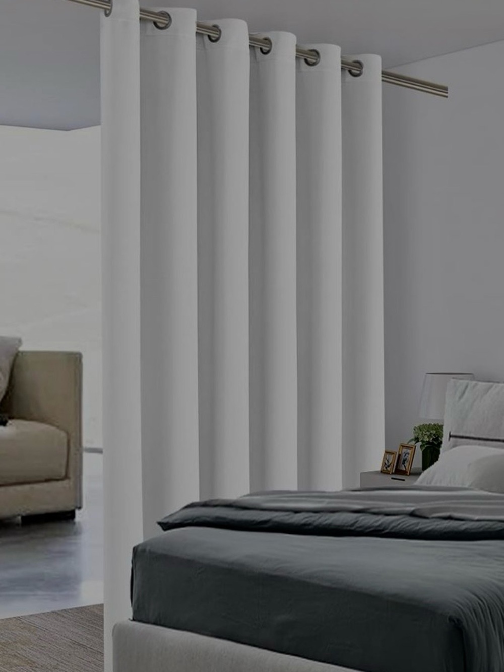 BONZER soft grey Room Divider Curtain